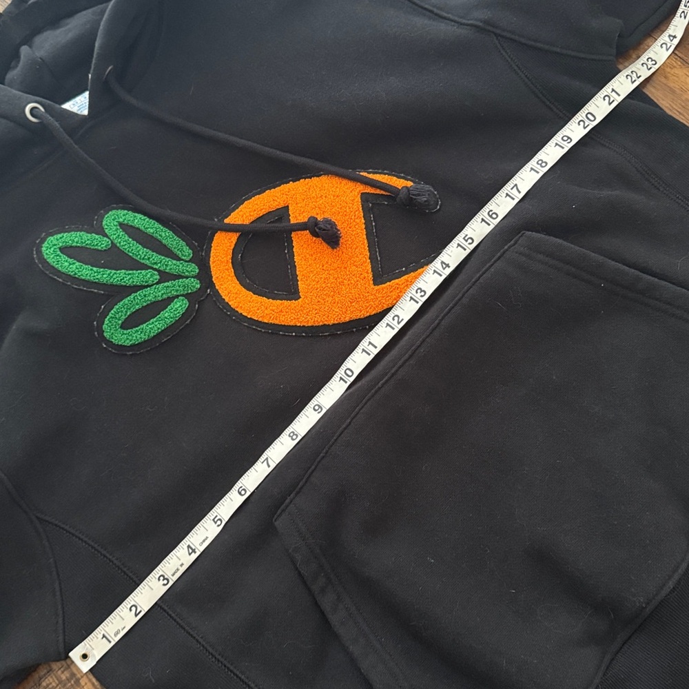 Champion x Anwar Carrots Reverse Weave Chenille Logo Hoodie Black Medium - Picture 12 of 14